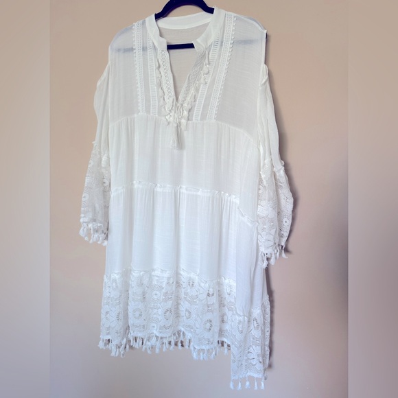 Boho Cold Shoulder Dress - Picture 1 of 6